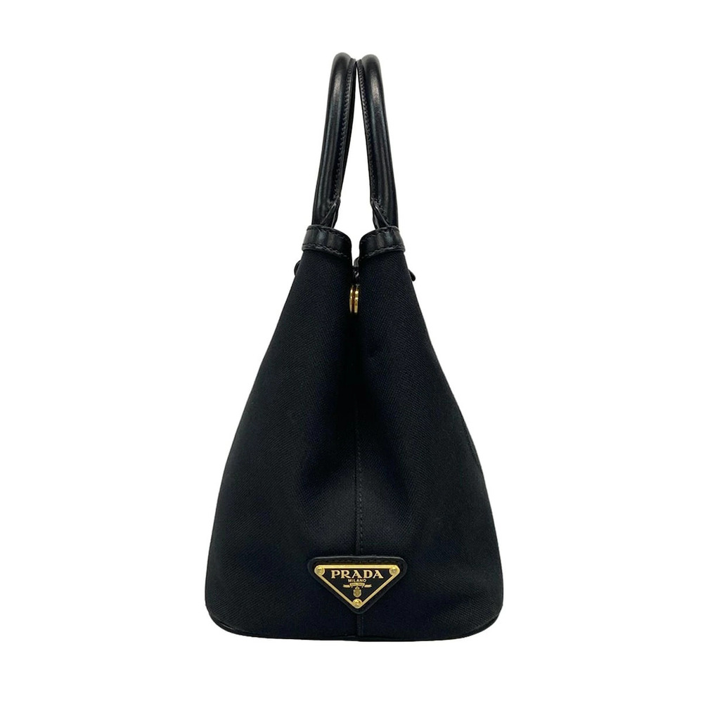 Prada Jacquard Leather Tote Black Bag Logo